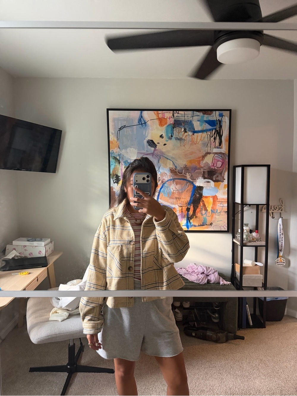 yellow plaid jacket